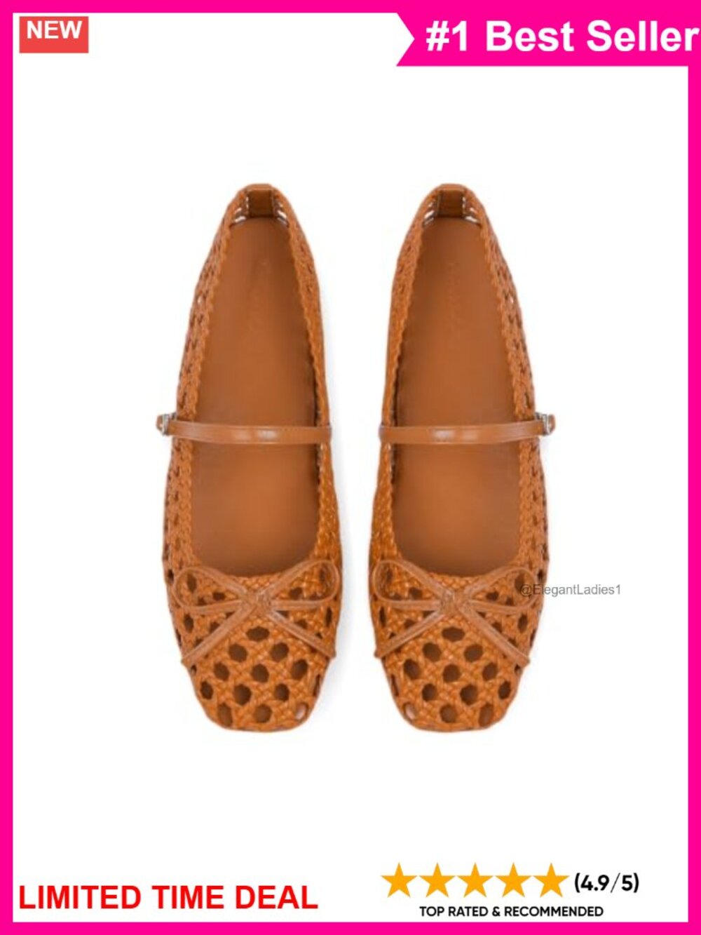Woven Mesh Ballet Flats Square Toe Bow Mary Jane Shoes
